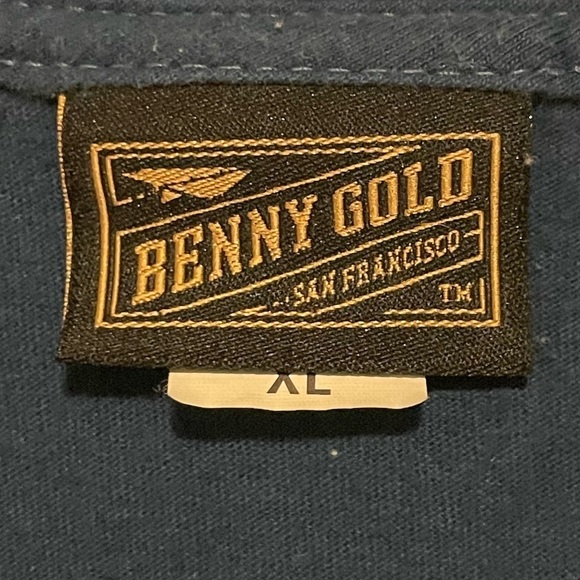 Benny Gold Cotton Navy Short Sleeve Shirt Size XL - Picture 5 of 5